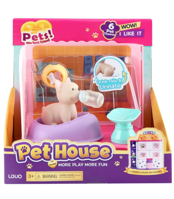 PLAYSET OF A BARKING BABY DOG WITH ACCESSORIES IN OPEN BOX Armtoys