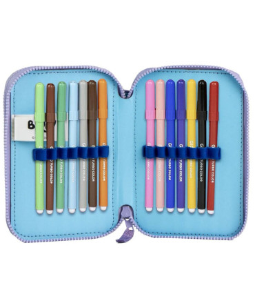 BLUEY PENCIL CASE WITH 2 ZIPPERS AND STUDENT SUPPLIES Cerda