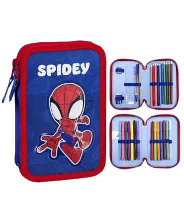 TOOLKIT WITH 2 ZIPPERS AND SPIDEY SCHOOL SUPPLIES Cerda