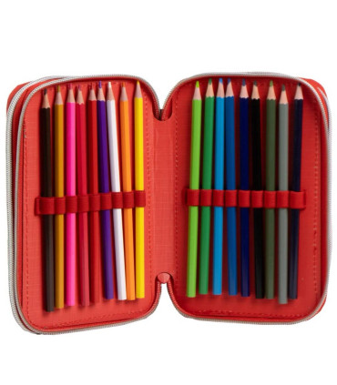 SPIDERMAN PENCIL CASE WITH 3 ZIPPERS AND STUDENT SUPPLIES Cerda
