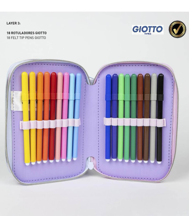 TOOLKIT WITH 3 ZIPPERS AND STUDENT SUPPLIES STITCH Cerda