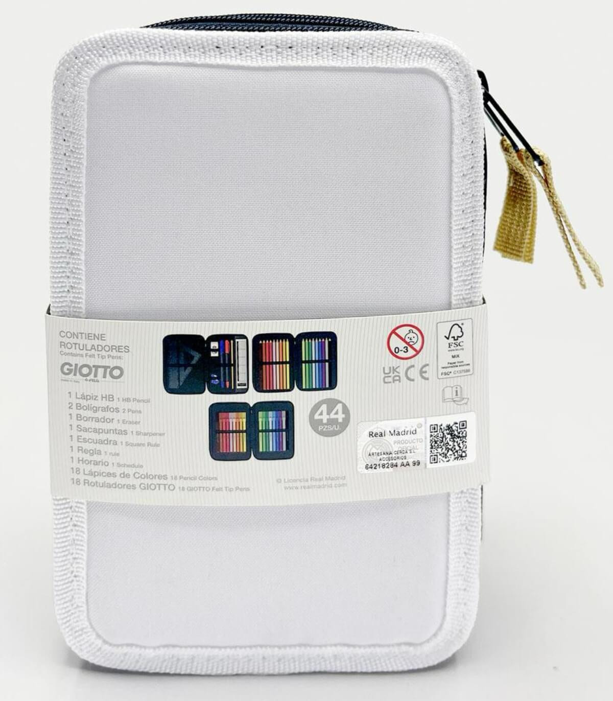 TOOLKIT WITH 3 ZIPPERS AND STUDENT SUPPLIES REAL MADRID Cerda