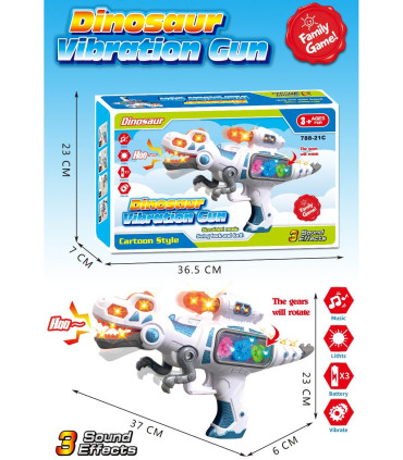 CHILDREN'S DINOSAUR GUN WITH VIBRATION IN A BOX Armtoys