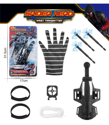 CHILDREN'S GLOVE SET WITH LAUNCHER BLACK SPIDER Armtoys