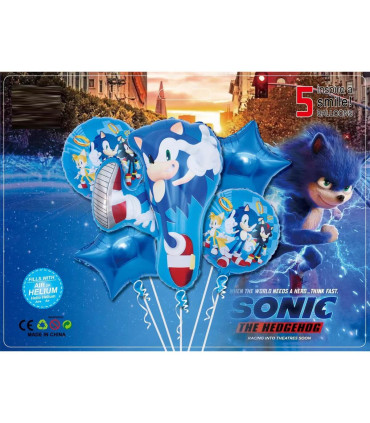 FOIL BALLOONS 5 PCS. SONIC Armtoys