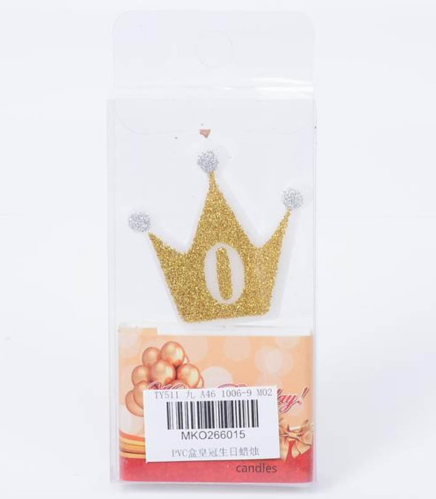 PARTY CANDLES CROWN WITH NUMBER 0-9 Armtoys