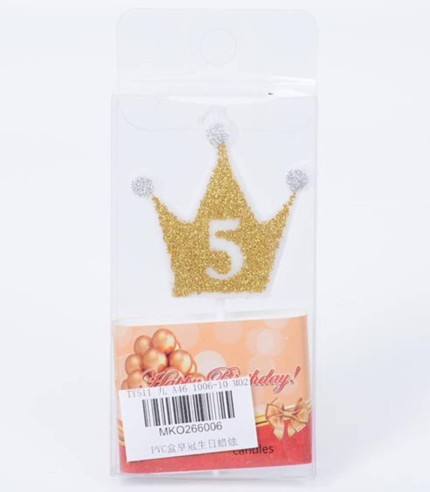 PARTY CANDLES CROWN WITH NUMBER 0-9 Armtoys