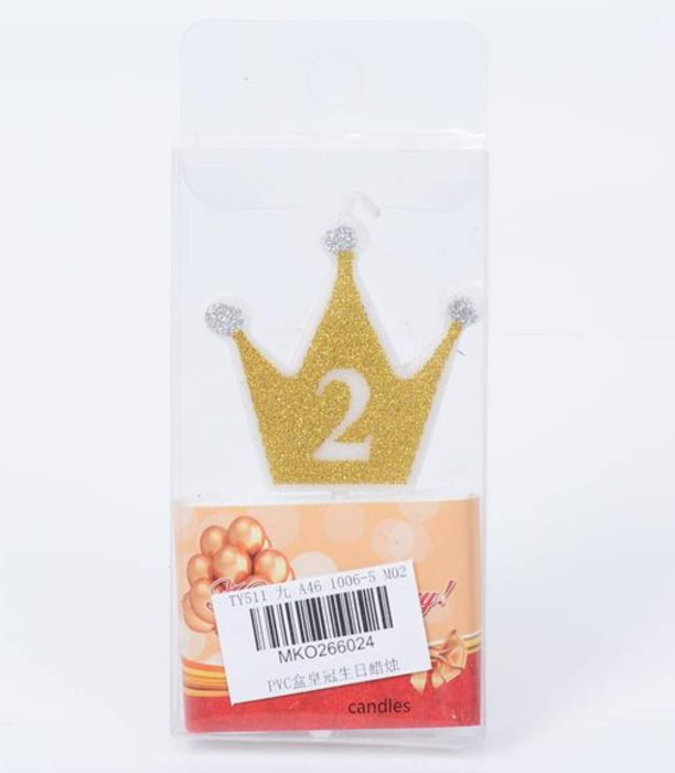 PARTY CANDLES CROWN WITH NUMBER 0-9 Armtoys