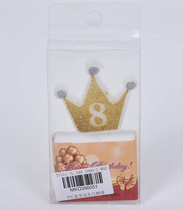 PARTY CANDLES CROWN WITH NUMBER 0-9 Armtoys
