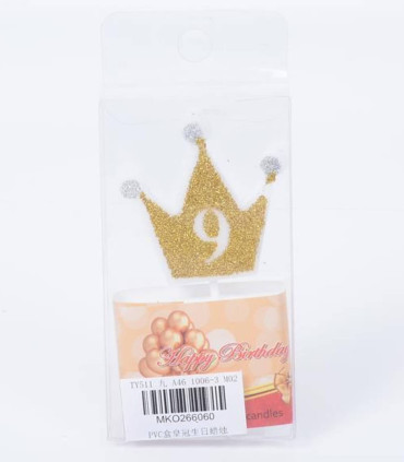 PARTY CANDLES CROWN WITH NUMBER 0-9 Armtoys