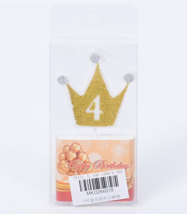 PARTY CANDLES CROWN WITH NUMBER 0-9 Armtoys