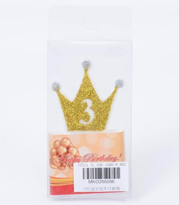 PARTY CANDLES CROWN WITH NUMBER 0-9 Armtoys