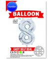FOIL BALLOON NUMBER 0-9 SILVER/GOLD 65 CM