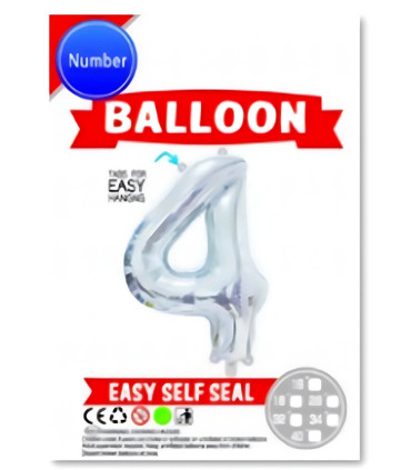 FOIL BALLOON NUMBER 0-9 SILVER/GOLD 65 CM Armtoys