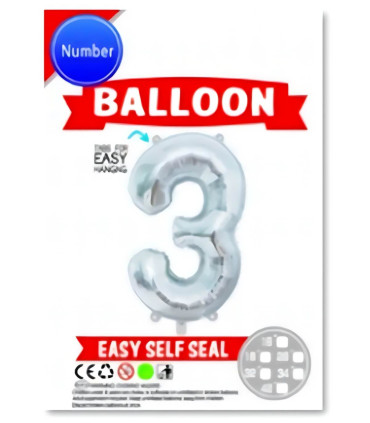 FOIL BALLOON NUMBER 0-9 SILVER/GOLD 65 CM Armtoys