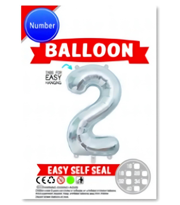 FOIL BALLOON NUMBER 0-9 SILVER/GOLD 65 CM Armtoys
