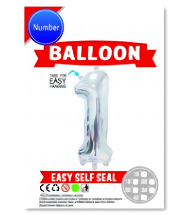 FOIL BALLOON NUMBER 0-9 SILVER/GOLD 65 CM Armtoys