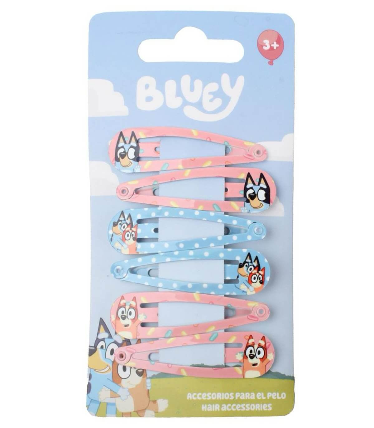 BLUEY HAIR CLIPS 6 PCS. ON CARD Cerda