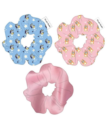 SCRUNCHIE HAIR ELASTIC 3 PCS ON CARD BLUEY Cerda