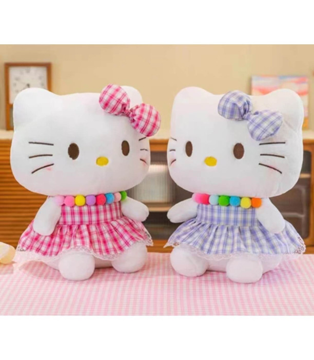 PLUSH CAT WITH RIBBON AND DRESS 45 CM 2 COLORS Armtoys