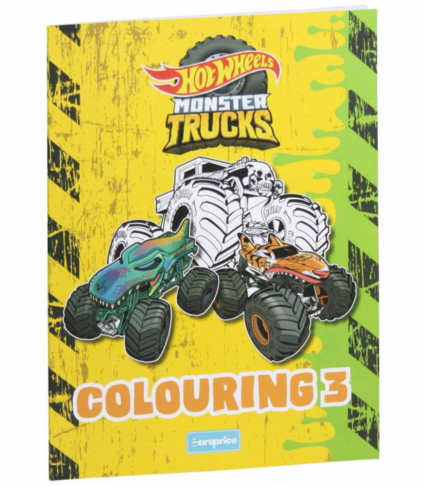 COLORING BOOK 32 PAGES MONSTER TRUCK 4 TYPES Europrice