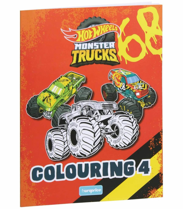 COLORING BOOK 32 PAGES MONSTER TRUCK 4 TYPES Europrice