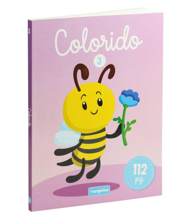 COLORING BOOK 112 PAGES COLORFUL ANIMALS 4 TYPES Europrice