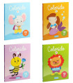 COLORING BOOK 112 PAGES COLORFUL ANIMALS 4 TYPES