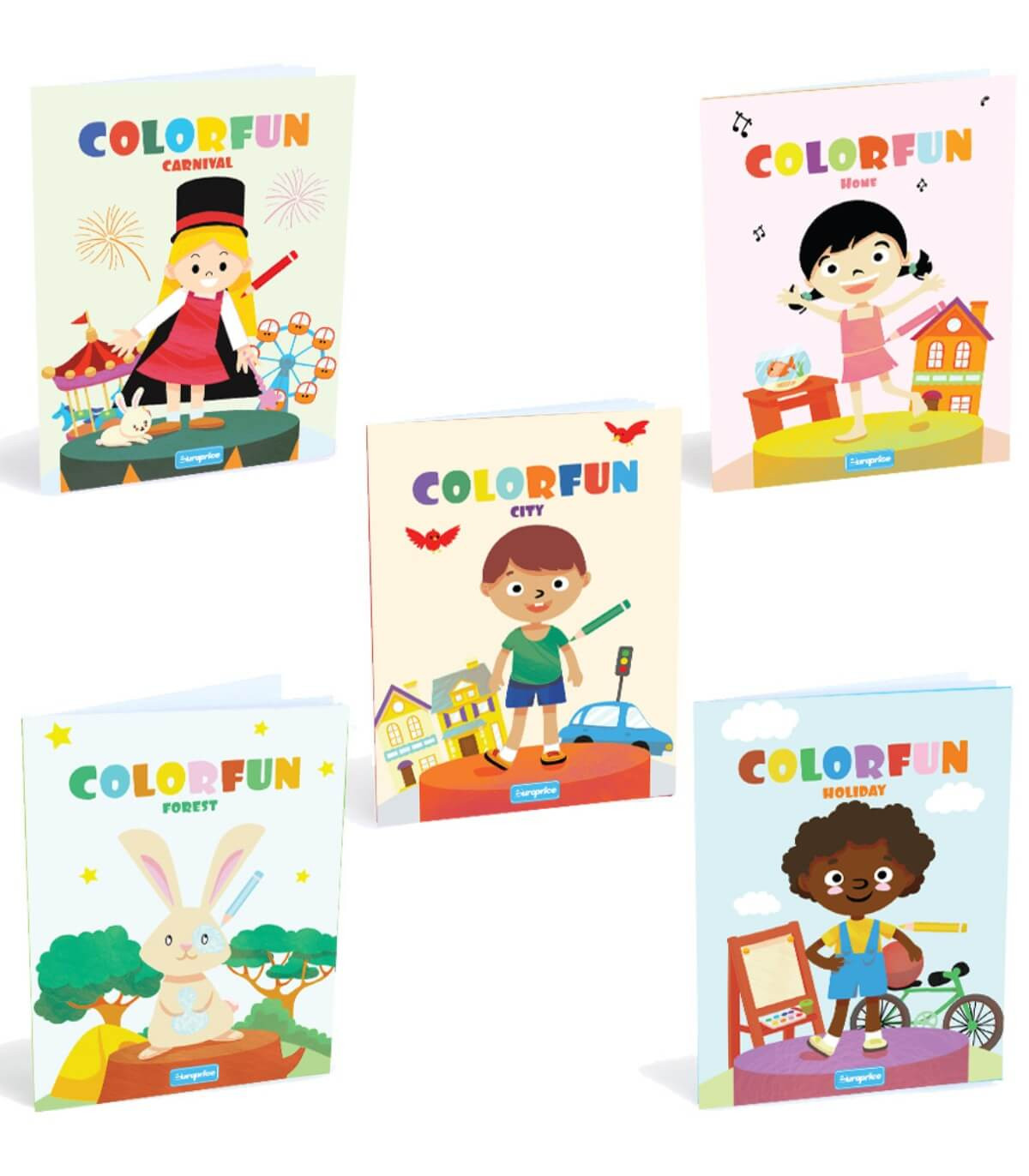 COLORING BOOK 16 PAGES COLORFUN 5 TYPES Europrice