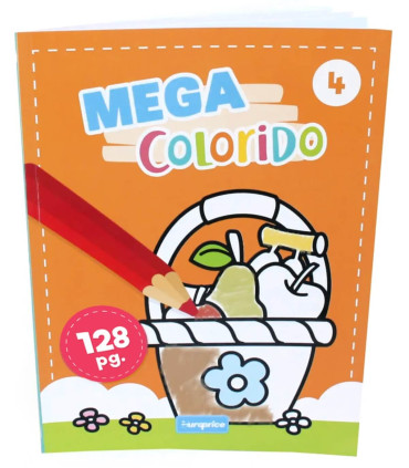 COLORING BOOK 128 PAGES MEGA COLORFUL 4 TYPES Europrice