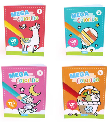 ΒΙΒΛΙΟ ΧΡΩΜΑΤΙΣΜΟΥ 128 ΣΕΛ. MEGA COLORIDO 4 ΤΥΠΩΝ Europrice