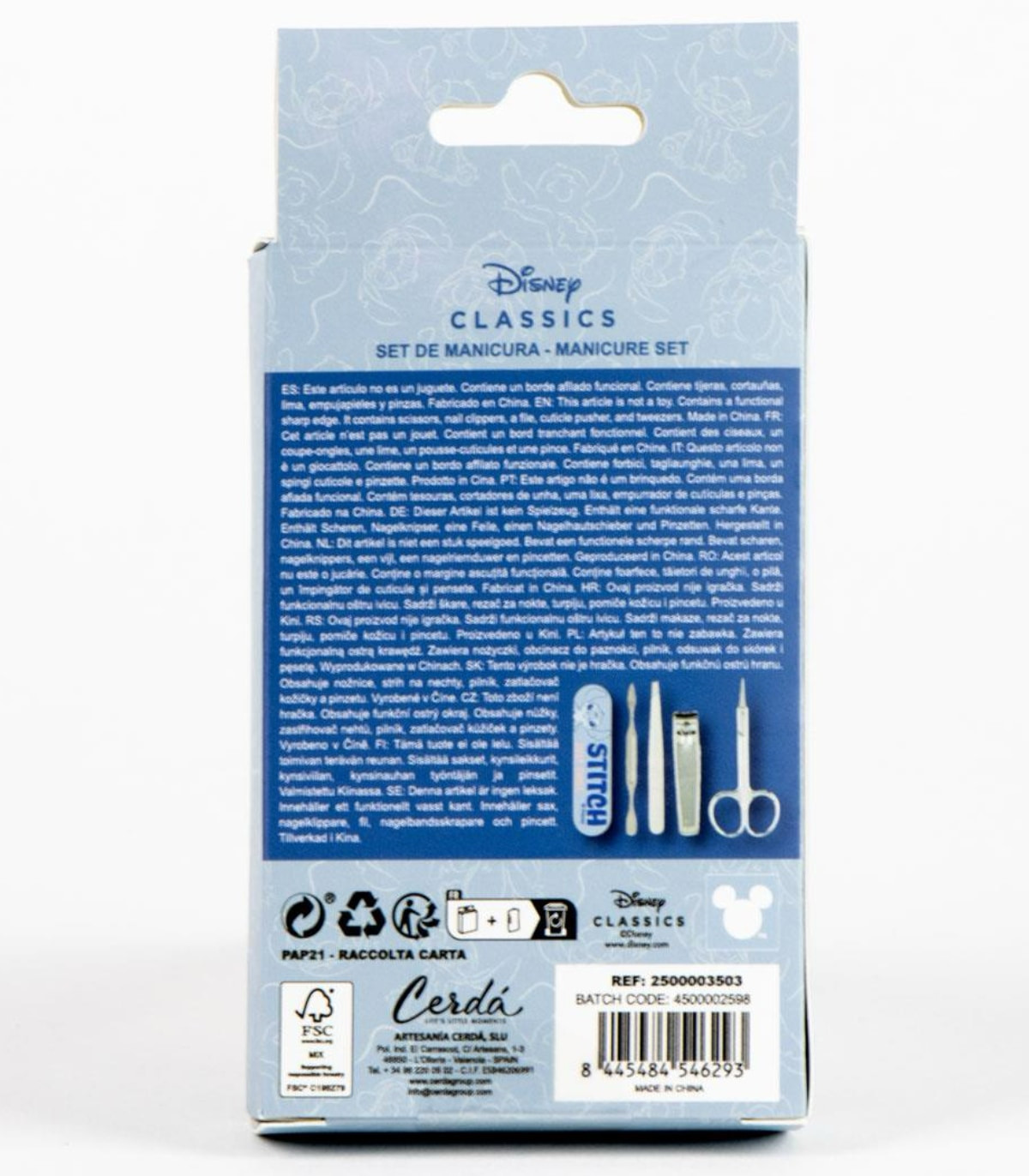 CHILDREN'S PENCIL CASE WITH NAIL SET 5 PIECES STITCH Cerda