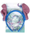 HEADBAND WITH EARS, BRACELET AND STITCH NECKLACE BLUE