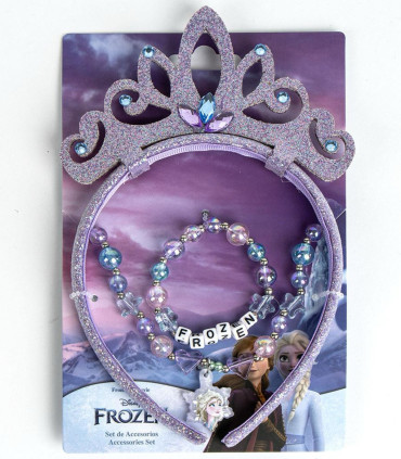 CROWN, NECKLACE AND FROZEN BRACELET ON CARD Cerda