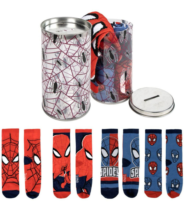 CHILDREN'S SOCKS 4 PAIRS IN A JAR 23-34 SPIDERMAN Cerda