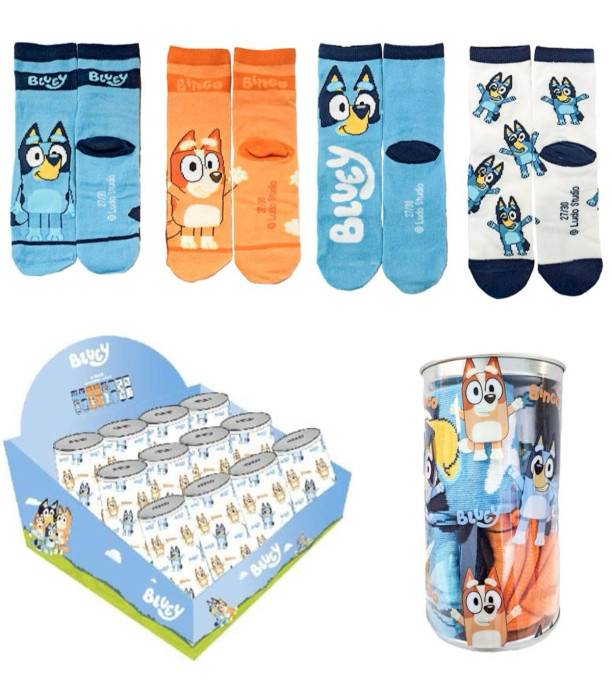 CHILDREN'S SOCKS 4 PAIRS IN A JAR 23-30 BLUEY Cerda