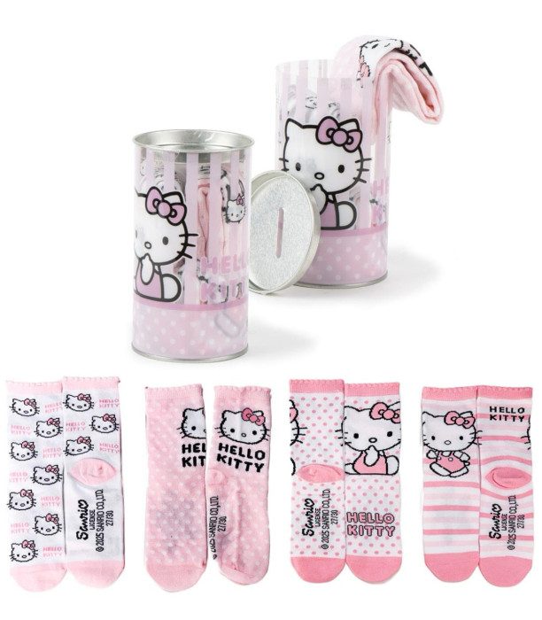 CHILDREN'S SOCKS 4 PAIRS IN A JAR 27-38 HELLO KITTY Cerda