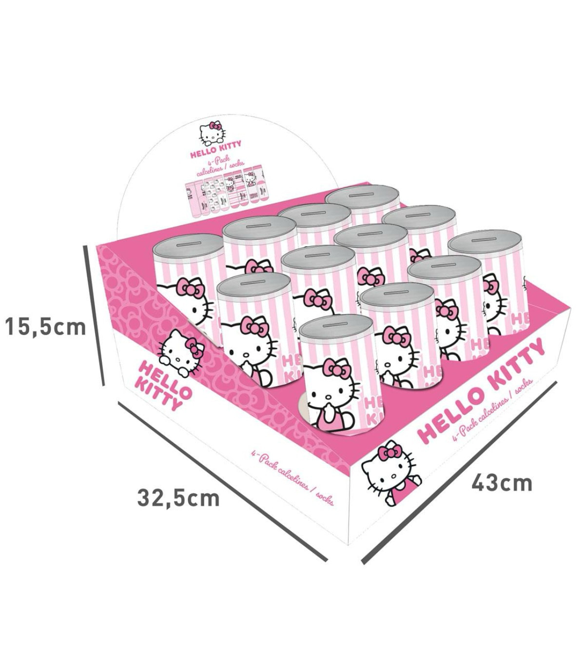 ΠΑΙΔΙΚΕΣ ΚΑΛΤΣΕΣ 4 ΖΕΥΓΑΡΙΑ ΣΕ ΒΑΖΟ 27-38 HELLO KITTY Cerda
